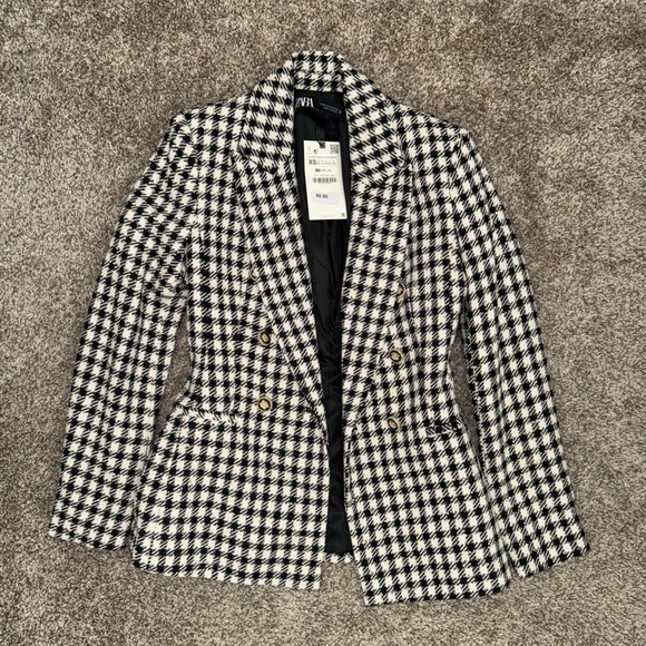 Zara Houndstooth Blazer - Picture 1 of 5